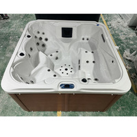 Bain à remous extérieur moderne autoportant Spa Baignoire d'angle pour 2-3 personnes Bain à remous avec baignoire pour hôtels