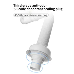 Jinhaoli White Pvc Siphon Replaced Flexible Hose Bathroom Sink Drain With Pipe