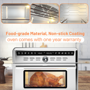 Odm thép không gỉ điện freidora de Aire eléctrica núm điều khiển cơ khí 10 trong 1, 25L XL Công suất lò nướng bánh pizza - Product Image 5