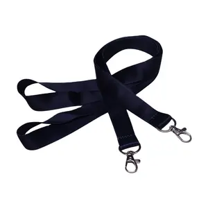 Custom High Quality Keyhanger Lanyard Pain Black Polyester Lanyard