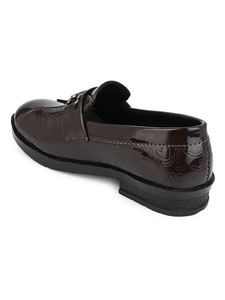 Mocassins synthétiques marron bordeaux de qualité supérieure pour garçons, confortables, souples, de luxe, style chaîne, légers, antidérapants, pour occasions décontractées et fêtes - Product Image 2
