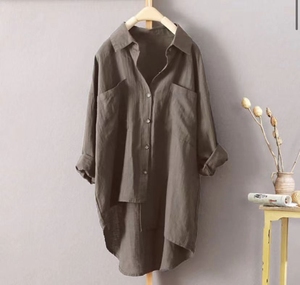 Accappatoio Femme Casual da <span class=keywords><strong>donna</strong></span> abiti taglie forti a buon mercato abbigliamento da <span class=keywords><strong>donna</strong></span> in cotone solido T Shirt in <span class=keywords><strong>lino</strong></span> per vestiti da <span class=keywords><strong>donna</strong></span> top e camicette - Product Image 3