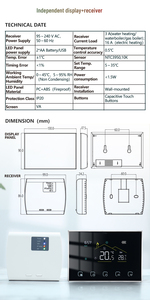 Thermostat d'<span class=keywords><strong>eau</strong></span> numérique intelligent sans fil <span class=keywords><strong>Wifi</strong></span> RF Beca BHT-8000RF-VA 220v 24V VA pour les fabricants, écran, hôtels - Product Image 3
