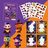 Petit cadeau d'Halloween pour tout-petits, articles pour paniers de bonbons ou farces, activités créatives pour enfants, peinture par numéros, livre d'activités autocollantes pour enfants