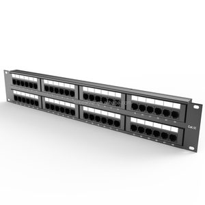 แผงแพทช์เน็ตเวิร์กแบบรวม Cat5E/6 แผงแพทช์แบบ 110 สไตล์ 48 พอร์ต 2RU พร้อมแถบจัดการสายเคเบิล - Product Image 3