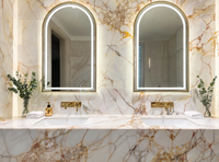 Marbre naturel blanc avec veines dorées, imperméable et écologique, pour salle de bain, extérieur, villa, panneau mural, revêtement de sol, table basse