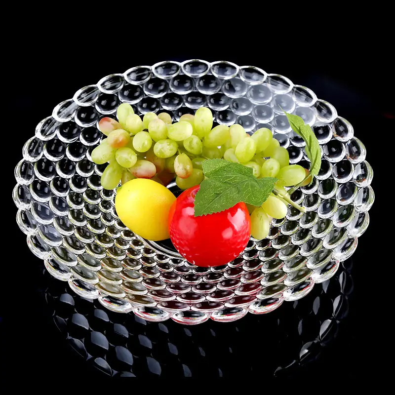 u&h HU Cristal Vidrio Moderno Secado Fruta Placa Sala de Estar Plato de Fruta Placa de semilla de melón Dividido Caja de Caramelo Color : Brown 