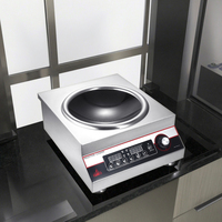 Wok-4000W à Induction industrielle Portable plaque en cristal poli cuisinière électrique commerciale chauffage rapide cuisine à bouton-poussoir