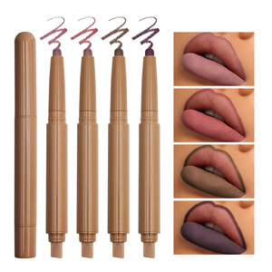 Crayon à lèvres mat double-embout 11 couleurs, résistant à l'eau, lisse, nude, marron foncé, marque privée - Product Image 1