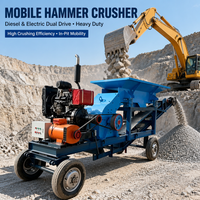 Concasseur à marteaux mobile et portable pour la fabrication de sable à partir de roche dure, granit, béton, verre et déchets de construction