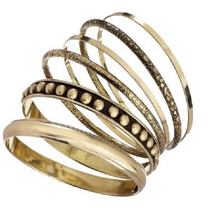 Treading Bangle <b>Set</b> High Quality <b>Cheap</b> Prices Brass Metal Bangle <b>Set</b> for Girls Metal <b>Jewelry</b> for Woman and Girls - Product Image 1