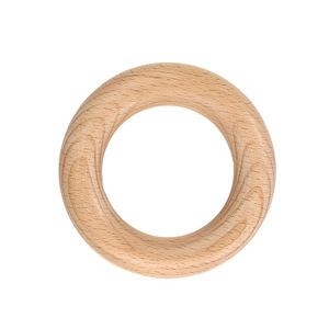 Fabricante de juguetes de dentición de madera natural, anillos de madera de haya, anillos colgantes de madera, anillos para cortinas, venta al por mayor. - Product Image 3