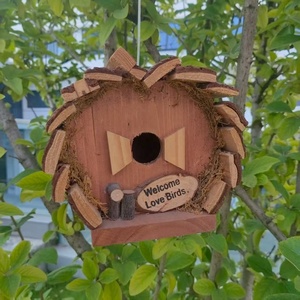 Natures Market กล่องไม้ตกแต่งแบบหยาบ,บ้านนกรูปหัวใจขนาดเล็กกล่องแขวนทำจากไม้สำหรับโรงแรมกล่องจุดสำหรับป้อนอาหาร - Product Image 3