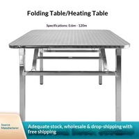 Table de restaurant pliable, design moderne en métal carré, style antique, portable, gain de place, mobilier commercial