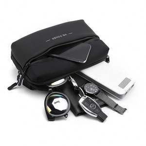 Wholesale Lightweight <b>Men's</b> Nylon Waist <b>Bag</b> Waterproof Travel Fanny Pack with Headphone Hole Fitness & Shopping <b>Messenger</b> <b>Bag</b> - Product Image 4