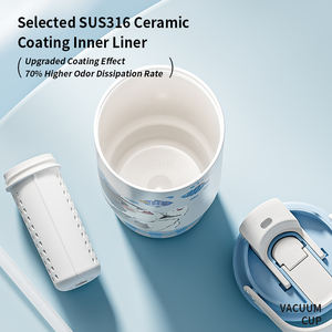 Gobelet isotherme pour voiture DILLER 920 ml avec revêtement céramique, acier inoxydable 316, mug de voyage 32 oz avec poignée, paille et filtre à thé - Product Image 3