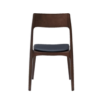 Chaise de salle à manger contemporaine en bois massif courbé avec siège rembourré pour restaurant, café, hôtel