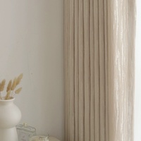 Voilages en Tulle Géométrique Crème Haut de Gamme Français, Cantonnières Personnalisées Nouveau Style Haute Précision pour Salon et Chambre Doré Moderne
