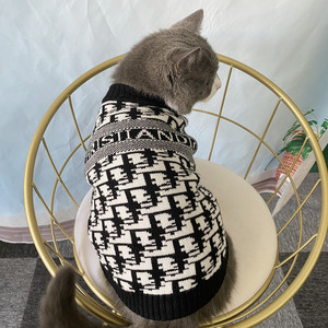 따뜻한 강아지 고양이 스웨터 의류 겨울 니트 애완견 고양이 옷 의상 소형견 고양이 치와와 복장 조끼 - Product Image 1