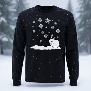 Maglietta a maniche lunghe Snow Bunny con design a fiocchi di neve invernali, abbigliamento per le vacanze - Product Image 3