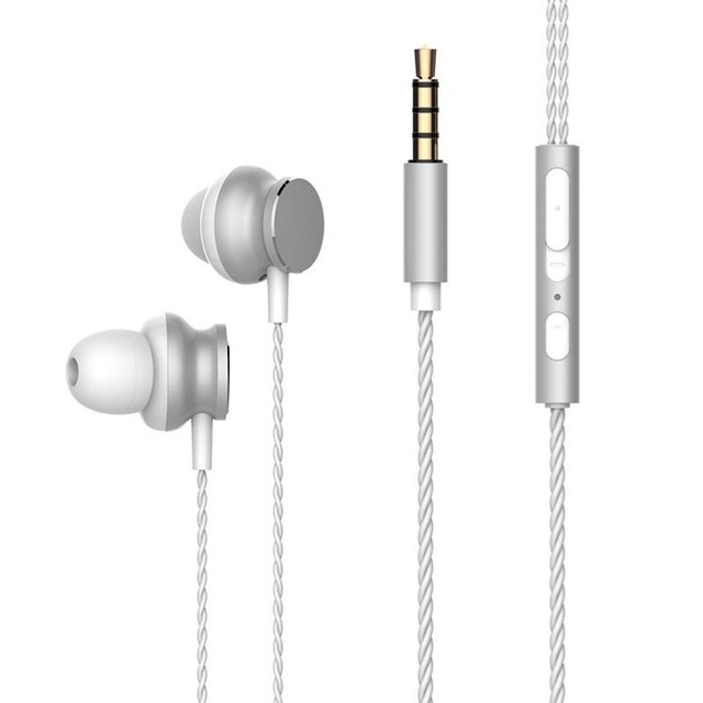 White 3.5mm Jack In-Ear Wired Earphone with Mic for ENC Noise Cancelling IPX7 Waterproof Custom Fit 50cm Cord