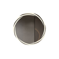 Espejo de Baño LED Circular HD Moderno y Sencillo con Marco de Vidrio, Alimentado por Enchufe, Montado en Pared, para Hoteles y Uso Doméstico, Venta al por Mayor Transfronteriza
