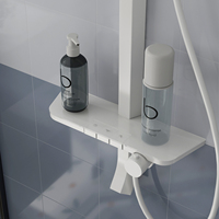 Ensemble de douche à touches de piano en laiton classique avec robinets dosés thermostatiques Finition brossée Motifs de pulvérisation douce de pluie