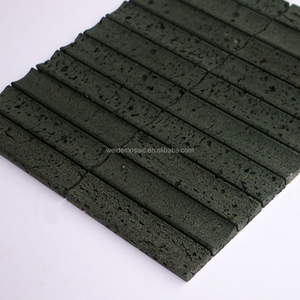 Fillister Noir Travertin carreaux de marbre 3D longue bande mur salle de bain <span class=keywords><strong>cuisine</strong></span> panneau arrière pierre de basalte mosaïque carrelage - Product Image 3