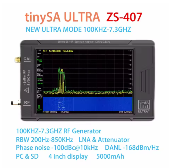 ZS406 ZS407 Tinysa Ultra Plus - Advanced Handheld Spectrum Analyzers