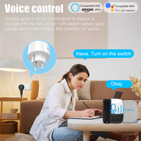 SIXWGH 16A WiFi adaptador de viaje inteligente Universal 2 pines enchufe de la UE a EE. UU. Reino Unido BR AU enchufe eléctrico Monitor de alimentación Google Home Alexa