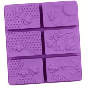 Molde de Silicona Ecológico de 6 Cavidades con Forma Cuadrada de Abeja y Panal para Pasteles, Jabones, Velas y Resina DIY OEM/ODM - Product Image 3