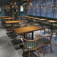 Table et chaises de restaurant en bois de style japonais, mobilier de restaurant, banquettes de restaurant, table et chaises de salle à manger, ensemble de salle à manger
