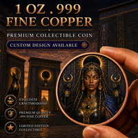 Pièce de collection en cuivre fin .999 de 1 oz, représentant la déesse égyptienne, portrait personnalisé de la reine Anubis, médaille commémorative, vente en gros
