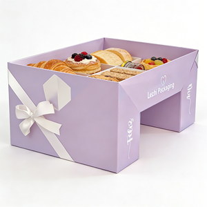 Caja de Papel Ecológica Rosa para Alimentos, Sushi, Crepas, <span class=keywords><strong>Hamburguesas</strong></span>, Chocolate, Repostería y Galletas, con Inserto, Venta al Por Mayor - Product Image 6