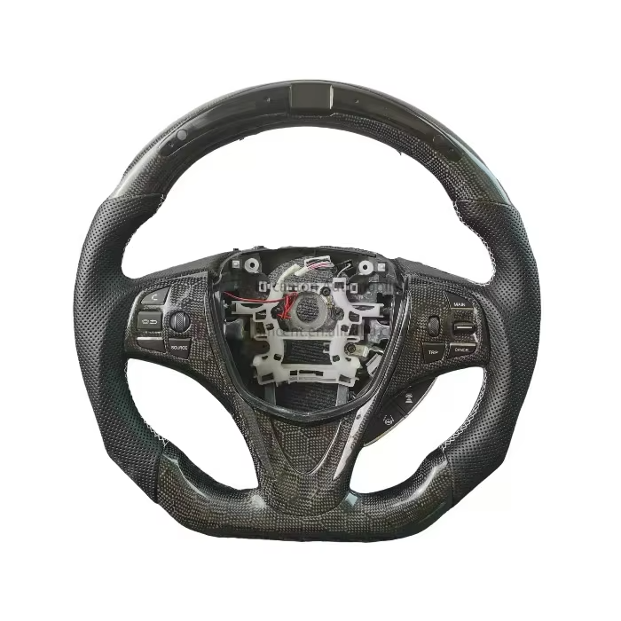 Black+led+leather+carbon fiber+white stitchingg