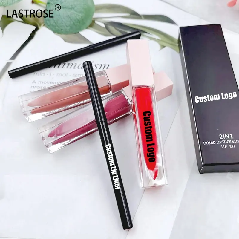 Bán buôn Brown Lip Liner Kit Nude Matte Son môi Bộ sưu tập nhãn hiệu riêng Vegan Son môi lỏng Kit