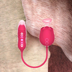 Vibrador de Punto G 2 en 1 con Forma de Rosa, 10 Velocidades, Recargable por USB, 100% Impermeable, con Función de Succión y Lamido para Adultos - Product Image 3