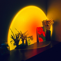 Projecteur de soleil arc-en-ciel USB, veilleuse nordique, lumière du soleil, pour chambre à coucher, Bar, café, noir, 2022