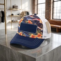 Casquette Trucker Personnalisée OEM ODM avec Logo Imprimé Floral Tropical 5 Panneaux Fabricant Streetwear Plage Faible MOQ Échantillon