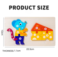 Rompecabezas de Madera 3D Personalizable con Figuras de Animales del Cadena de Alimentación, Juego de Mesa Educativo para Niños, Juguetes de Aprendizaje Temprano