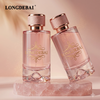 Flacon de parfum de luxe pour femme, cylindrique, rose, vintage, 30 ml, 50 ml, 100 ml, en verre premium, vide, avec logo personnalisé