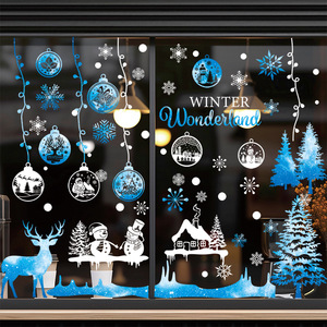 Nouvelles décorations de <span class=keywords><strong>Noël</strong></span> 2026, décorations de fenêtres, rennes colorés, bonhomme de neige, autocollants <span class=keywords><strong>électrostatique</strong></span>s, décorations de fenêtres, autocollants - Product Image 2