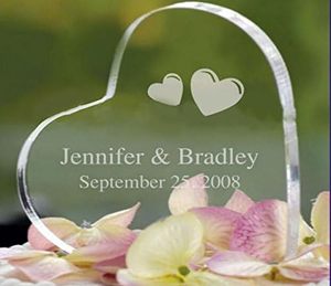 Cadeau personnalisé de médaille de coeur de cristal pour la mère Personnalisez le trophée de récompenses de verre peut être gravé - Product Image 4