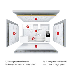 Factory Price Complete Set of Latest Modular <strong>Kitchen</strong> Cabinet <strong>Units</strong> Prefab Eco-Friendly <strong>Kitchen</strong> Marble Countertop Faucet <strong>Sink</strong> - Product Image 2