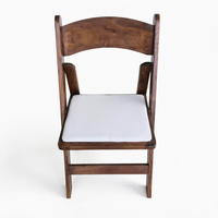 Chaise pliante rembourrée en bois massif marron DISHI pour événements de jardin, mariages, fêtes, Wimbledon, appartement et bureau à domicile, utilisation intérieure