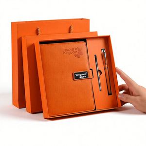 Ensemble cadeau d'entreprise avec logo personnalisé, carnet A5 en PU avec stylo, pour conférences d'entreprise, cadeaux promotionnels de Noël - Product Image 1