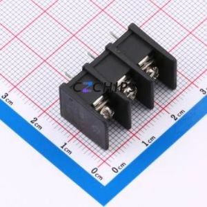 MX25S-7.62-03P-BK01-Cu-S-A Barrier Terminal Block Through hole,P=7.62mm Connector Two Sides 7.62mm 1x3P Straight Pin - Product Image 1