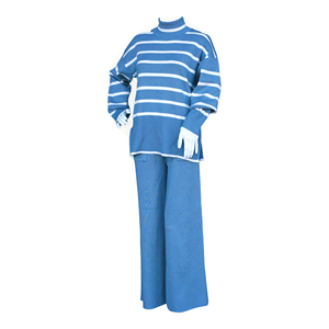 ชุดลำลอง2ชิ้นถักลายทางสำหรับผู้หญิงเสื้อผ้าใส่สบาย - Product Image 1