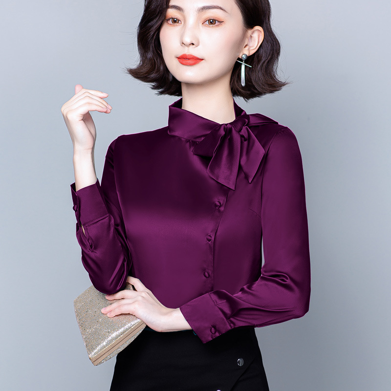 Chemisier Femme à Manches Longues - Rayé - Col V - Matière Coton Polyester - Style Bureau Ou Casual