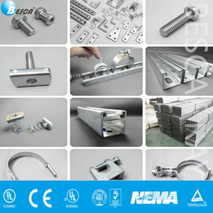 BESCA - Perfil <span class=keywords><strong>de</strong></span> Canal Ranurado <span class=keywords><strong>de</strong></span> 41x41 mm y Abrazaderas <span class=keywords><strong>para</strong></span> Vigas <span class=keywords><strong>de</strong></span> Alta Resistencia - Acero Galvanizado en Caliente, Sistema <span class=keywords><strong>de</strong></span> Soporte con Certificación UL/CE/NEMA - Product Image 1